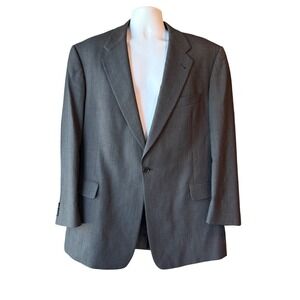 ERMENEGILDO ZEGNA‎ 100% Wool Sport Coat Jacket Blazer Black 48 See Measurements
